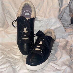 Dr. Scholl's Women's Cozy Leather Oxford Black Sneakers